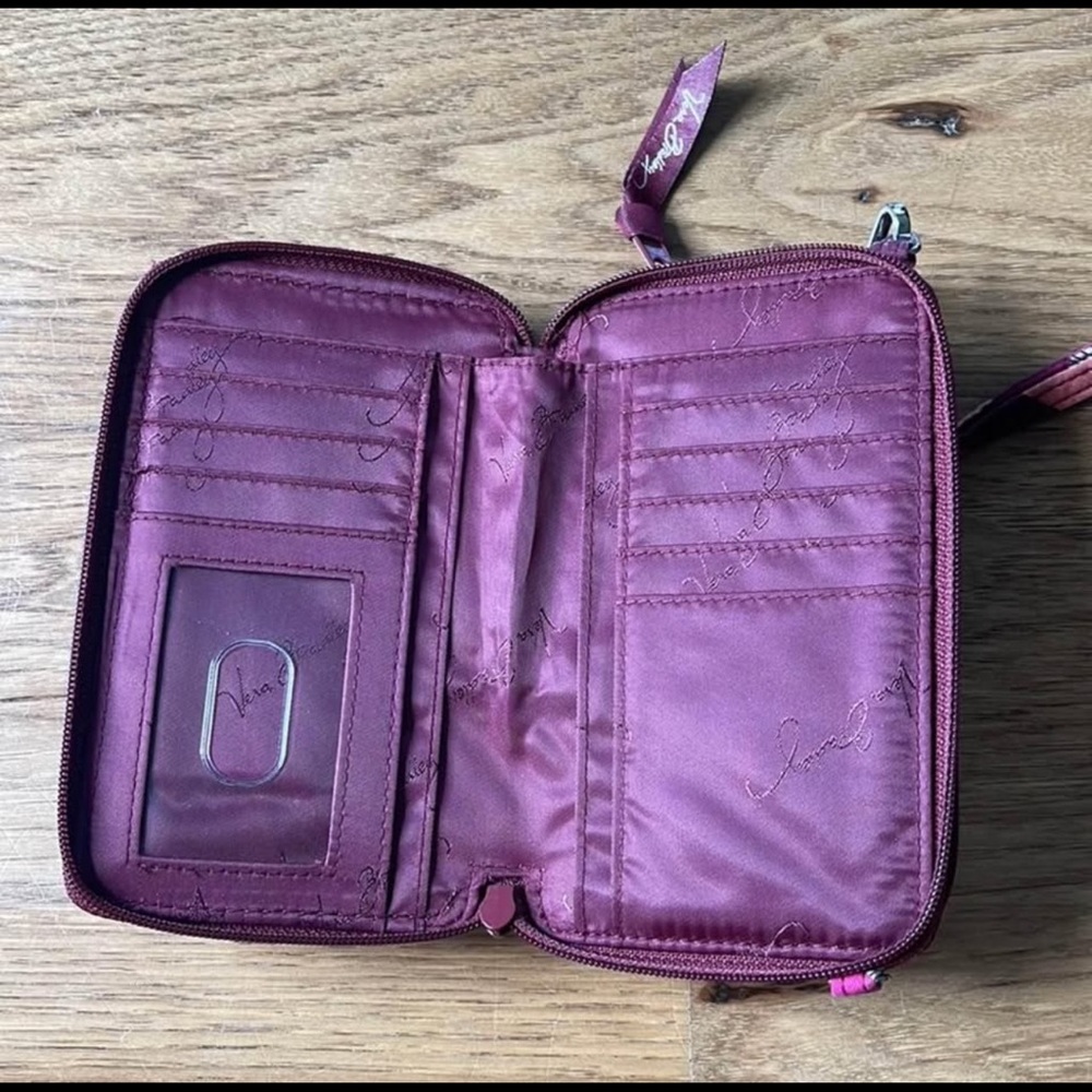 Vera Bradley Pink and Purple Geometric Wristlet - Picture 3 of 4